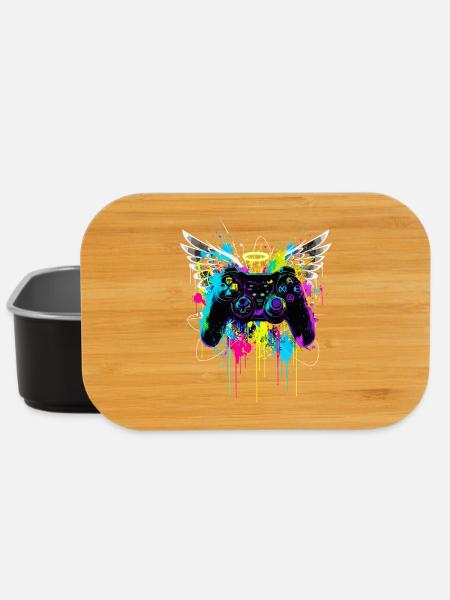 Manette de jeu Wings Street Art Paint Splash - Boîte à goûter - noir