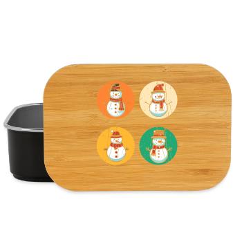 Weihnachtsmann Schneemann Weihnachten - Lunch Box - Schwarz - Vorne