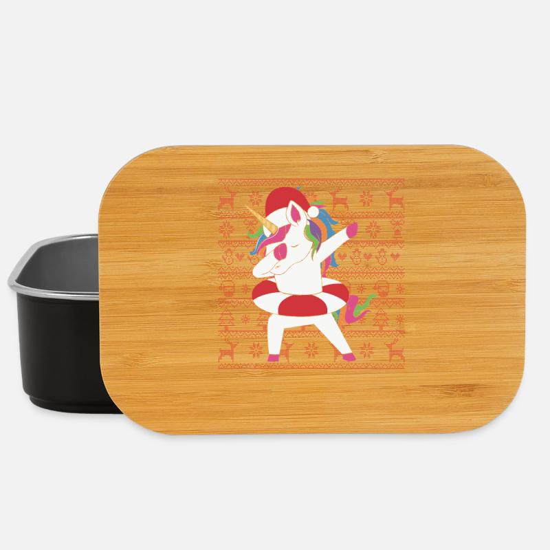 Humour Licorne Noël Pull Moche Dabbin Cadeau Drôle - Boîte à goûter - noir