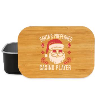 Casino Préféré du Joueur Populaire du Fan de Jeux d’Azard du Père Noël - Boîte à goûter - noir - Devant