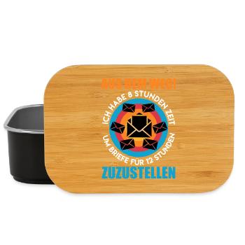 Postbote AUS DEM WEG HABE 8 STUNDEN ZEIT Lustig - Lunch Box - Schwarz - Vorne