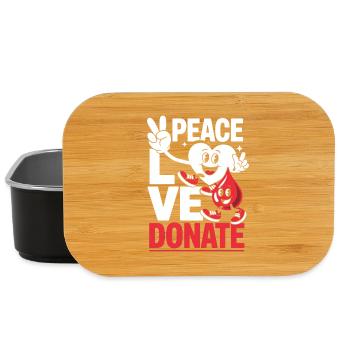Peace Love Donate Blutspender Blutspende - Lunch Box - Schwarz - Vorne