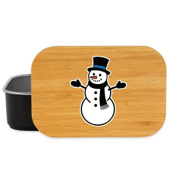 bonhomme de neige - Boîte à goûter - noir - Devant