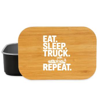 Manger. Dormir. Camion. Répéter. - Boîte à goûter - noir - Devant