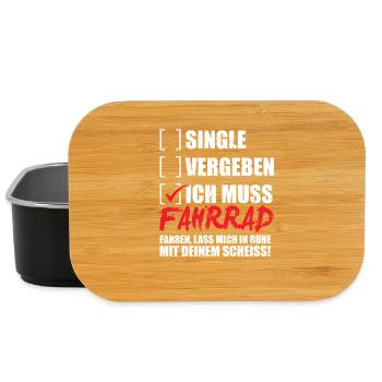 Single, Vergeben, ich muss Fahrrad fahren! - Lunch Box - Schwarz - Vorne