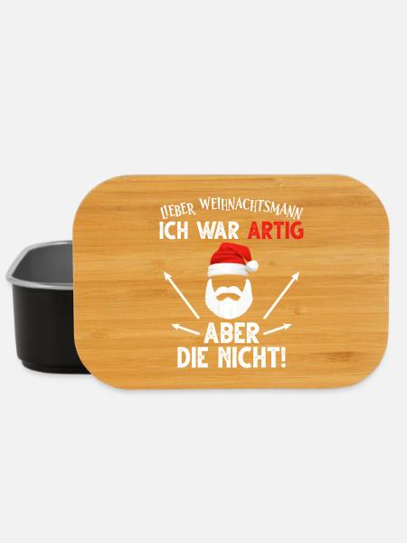 Lieber Weihnachtsmann ich war artig aber die nicht - Lunch Box - Schwarz