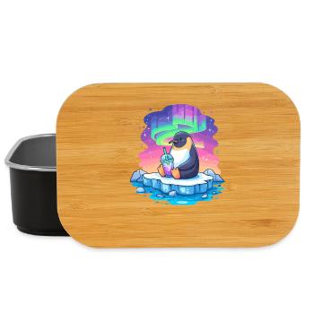 Pinguin am Polarlicht Drink - Lunch Box - Schwarz - Vorne