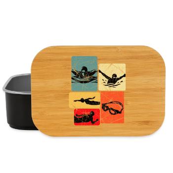 Motif de silhouettes de chars vintage - Boîte à goûter - noir - Devant