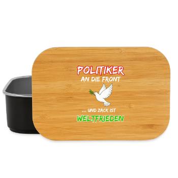 Les politiciens en première ligne et boum, c’est la paix mondiale - Boîte à goûter - noir - Devant
