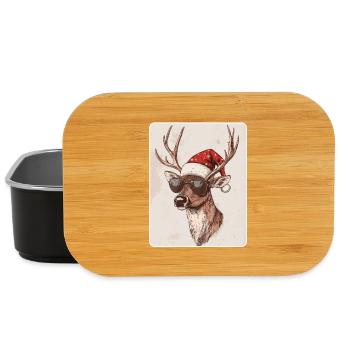 Reindeer Deer Antlers Reindeer Vintage Christmas - Lunch Box - black - Front