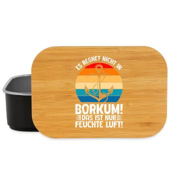 Vacances en mer du Nord NE PLEUT PAS À BORKUM Amusant - Boîte à goûter - noir - Devant