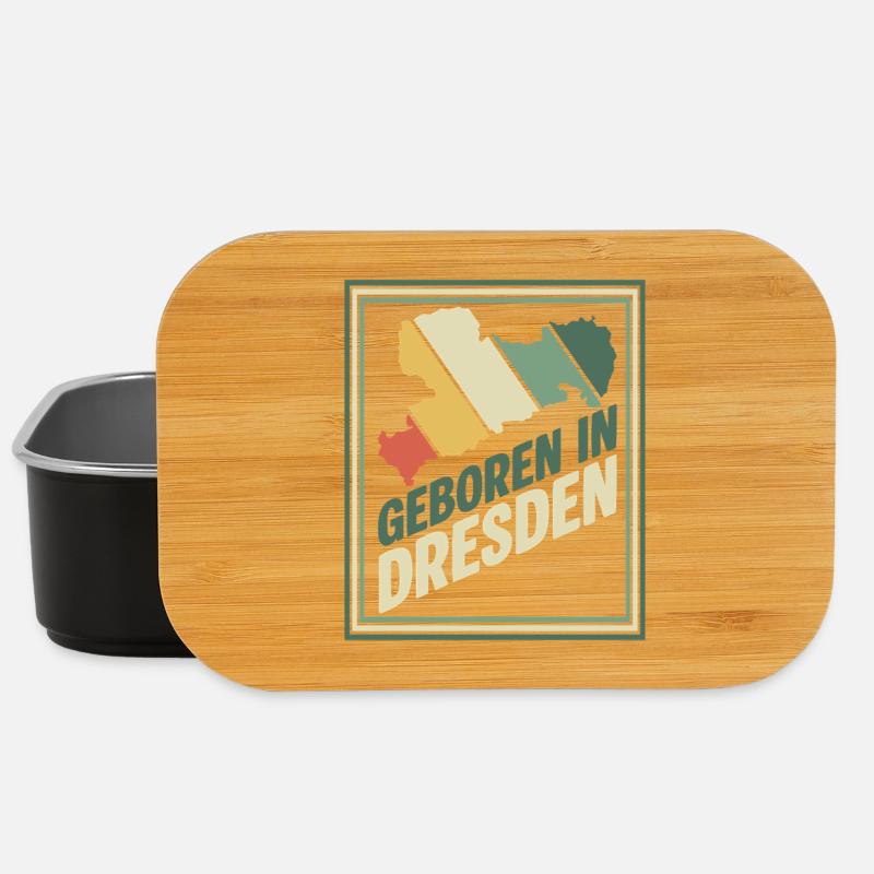 Geboren in Dresden Retro - Lunch Box - Schwarz