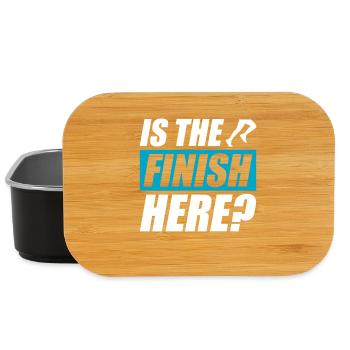Is the finish here? funny running jogging runner - Lunch Box - black - Front