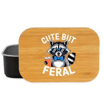 Cute but Feral Raccoon - Lunch Box - black - Front