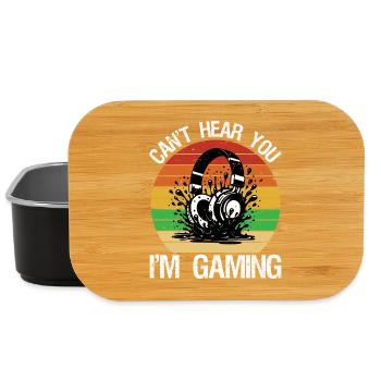 can't hear you I'm gaming - Lunch Box - black - Front