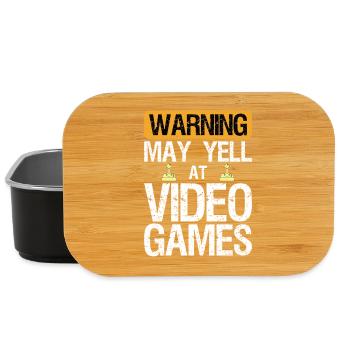 Warning May Yell at Play Video Games Gamer Gaming - Lunch Box - Schwarz - Vorne