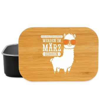 Anniversaire de mars, Alpaga Drôle de parole - Boîte à goûter - noir - Devant
