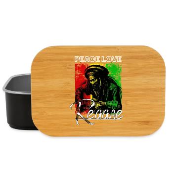 Frieden Liebe Reggae Rastafari Gitarre - Lunch Box - Schwarz - Vorne
