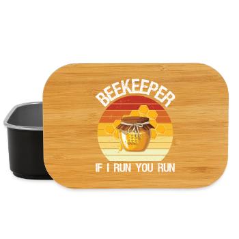 Beekeeper If I Run You Run Beekeeping Bee Lover - Lunch Box - Schwarz - Vorne