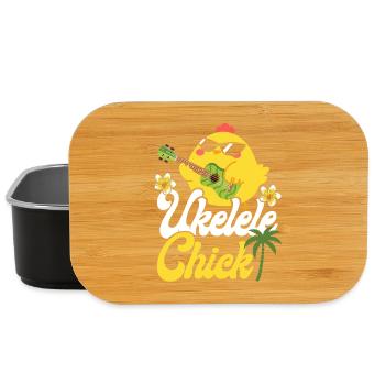 Hawaiian Ukulele Uke Chicken Girl - Lunch Box - Schwarz - Vorne