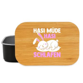 Shlafshirt Bunny Bunny Tired Bunny Sleeping - Lunch Box - black - Front