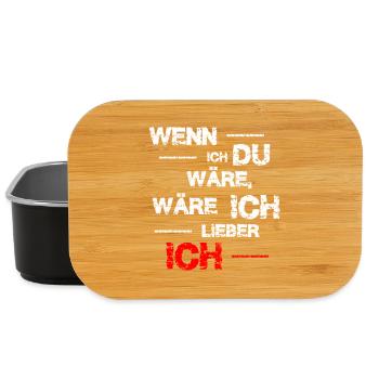 Wenn ich du wäre ... lustiger Spruch - Lunch Box - Schwarz - Vorne