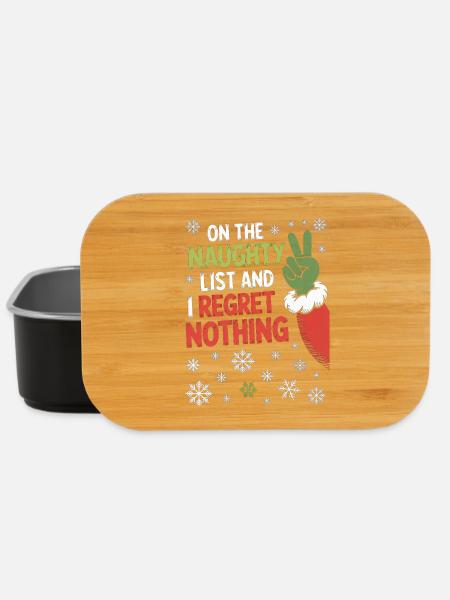 Naughty List I Regret Nothing - Lunch Box - black