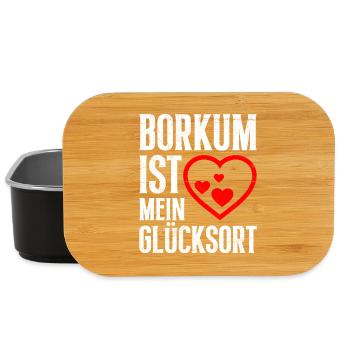 BORKUM IST MEIN GLÜCKSORT Lustiges - Lunch Box - Schwarz - Vorne