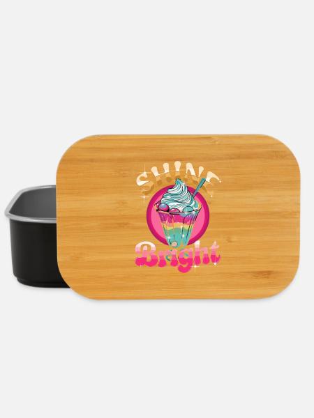 Shine Bright Bunter Eisbecher Regenbogen Dessert - Lunch Box - Schwarz