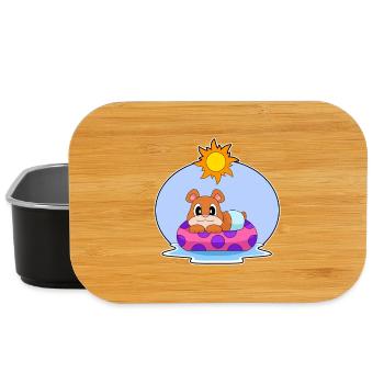 Bär Schwimmen Schwimmring Sommer - Lunch Box - Schwarz - Vorne