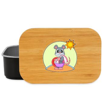 Maus Schwimmen Schwimmring Sommer - Lunch Box - Schwarz - Vorne