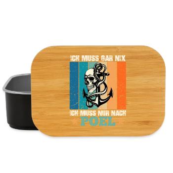 Ostsee MUSS GAR NIX MUSS NUR NACH POEL Lustig - Lunch Box - Schwarz - Vorne