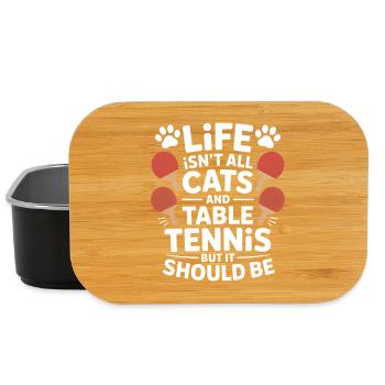 Dicton de tennis de table, blague de chat, cadeau de tennis de table - Boîte à goûter - noir - Devant