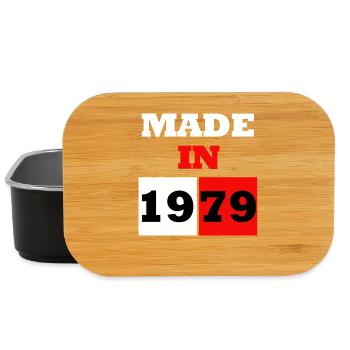 Made in 1979 Vintage Birthday Block - Lunch Box - black - Front
