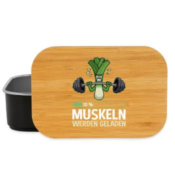 Weightlifter MUSCLES ARE LOADING Funny - Lunch Box - black - Front