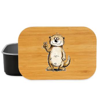 Otter Peacezeichen Design - Lunch Box - Schwarz - Vorne