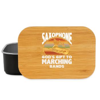 Retro God Marching Bands Saxophone Saxophoniste - Boîte à goûter - noir - Devant