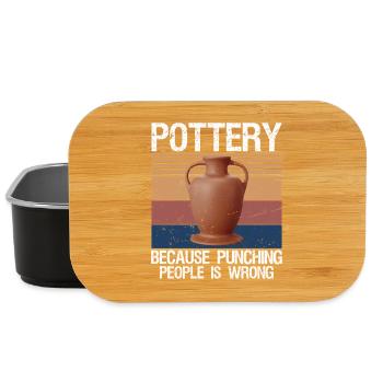 Pottery Because Punching People Is Wrong - Lunch Box - black - Front