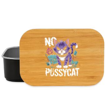 Rebellious Cat No Pussycat Design - Lunch Box - black - Front