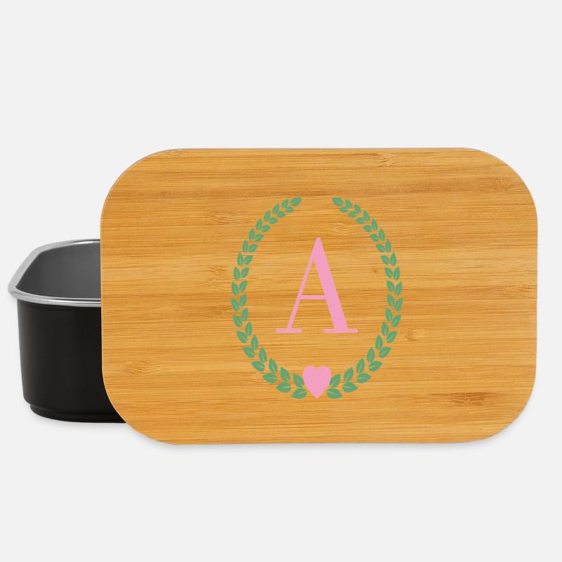 Lettre A monogram - Boîte à goûter - noir
