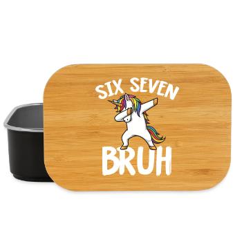 Sechs Sieben-Einhorn mit Regenbogen abtupfen - Lunch Box - Schwarz - Vorne