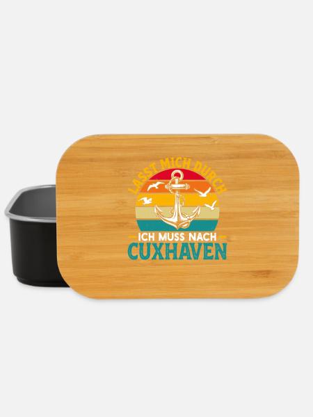 Nordsee Urlaub LASST MICH DURCH MUSS NACH CUXHAVEN - Lunch Box - Schwarz