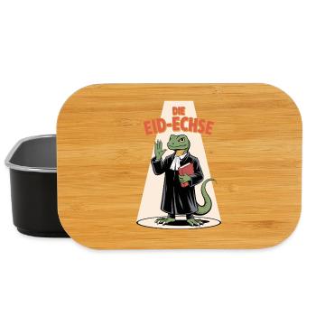 Die Eid-Echse im Richter-Look Cartoon - Lunch Box - Schwarz - Vorne