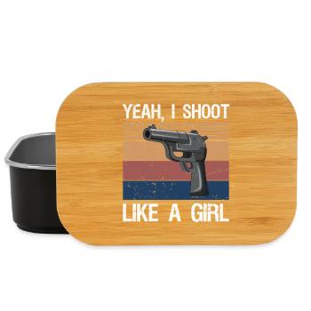Yeah I Shoot Like A Girl - Boîte à goûter - noir - Devant