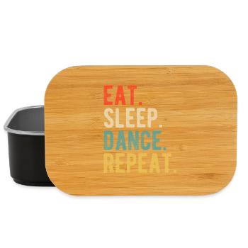 Eat Sleep Dance Repeat Retro Typography - Lunch Box - black - Front