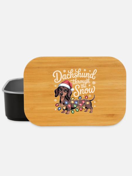 Weihnachtsdackel durch den Schnee - Lunch Box - Schwarz