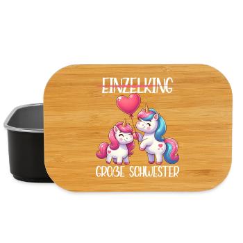 Big Sister Unicorn Lover Older Babe - Lunch Box - black - Front