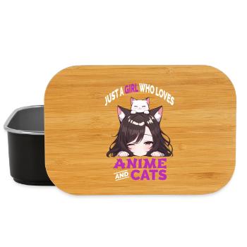Just A Girl Who Loves Anime And Cats Manga Katzen - Lunch Box - black - Front