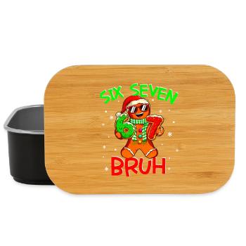 67 Christmas 6 7 Meme Gingerbread - Lunch Box - Schwarz - Vorne