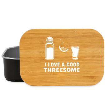 Drei-Genuss Cocktailspruch - Lunch Box - Schwarz - Vorne